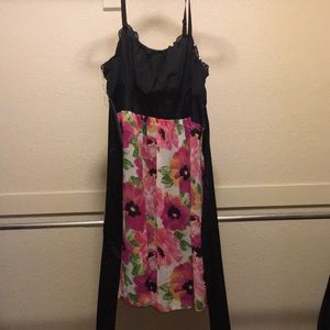 Torrid Black & Floral Spaghetti Strap Dress
